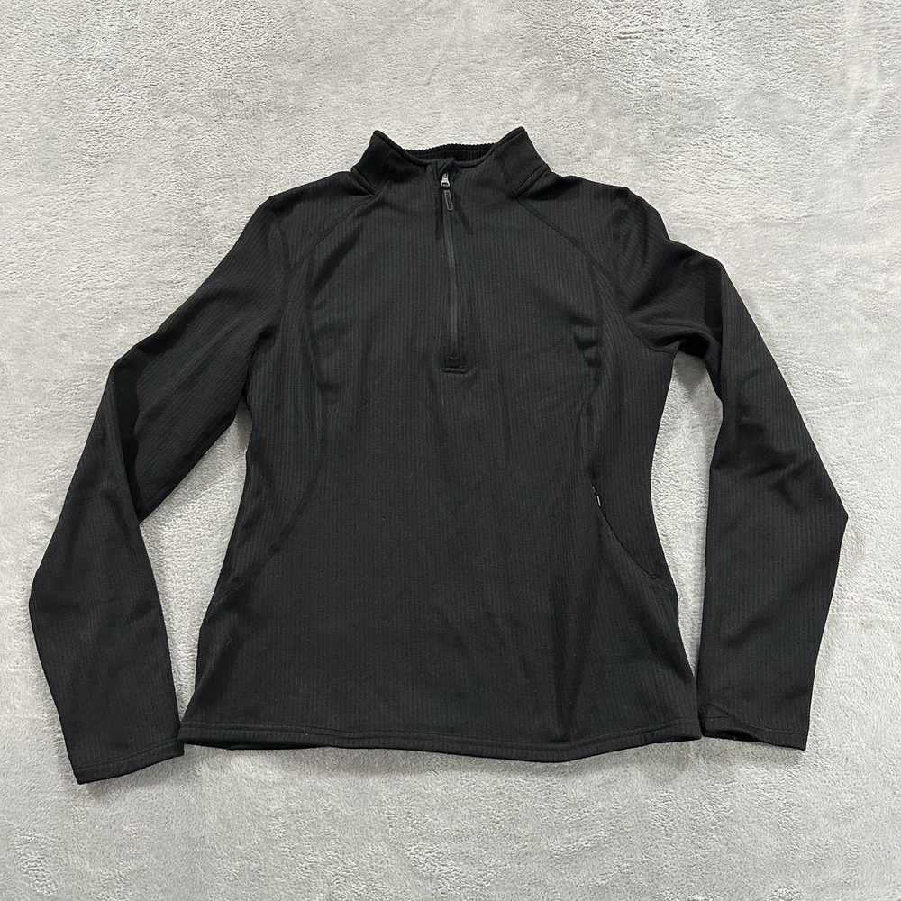 Terramar Climasenses 30 Long Sleeve 1/4 Zip Sweatshirt Size M Activewear Black